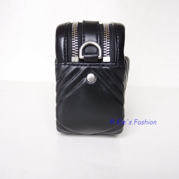 ❤️ NWT Tory Burch Perry Bombe Mini Puffy Leather Crossbody Bag BLACK Authentic - Picture 8 of 14